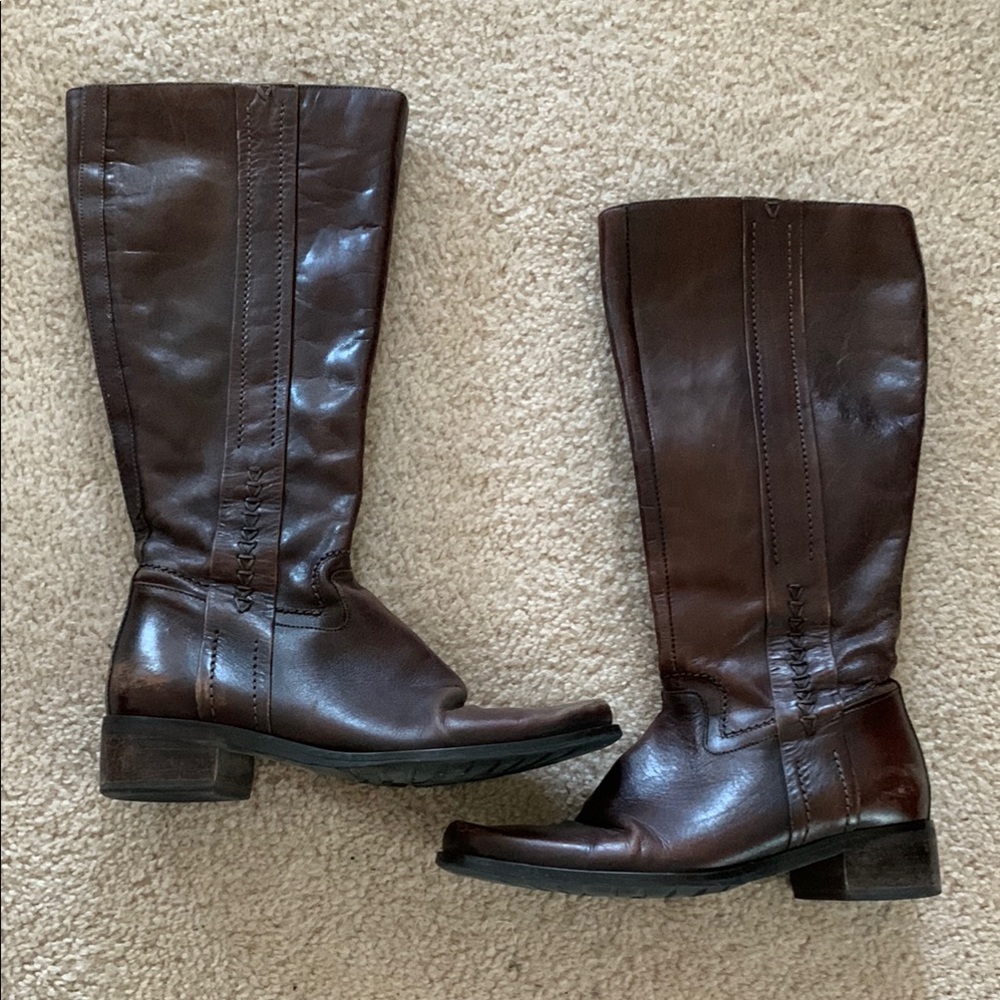 Reddish Brown Leather handmade Women's Boots